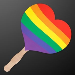 Rainbow Heart Pride Fan (NON-Light Up) - BLANK