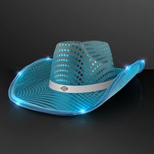 Turquoise Cowboy Hat with White Band - Domestic Print