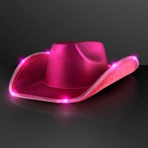 Magenta Pink Light Up Shiny Cowgirl Hat - BLANK
