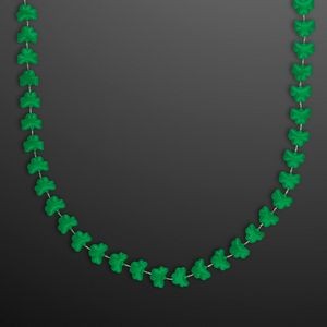 Rounded Mini Shamrocks Bead Necklace (Non-Light Up) - BLANK
