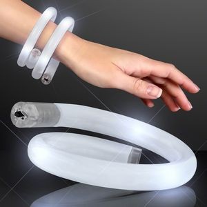 White Flash LED Wrap-Around Tube Bracelet - BLANK