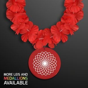 Red Flower Lei Necklace (Non-Light Up) - Domestic Imprint