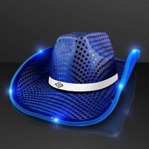 Blue Cowboy Hat with White Band - Domestic Print