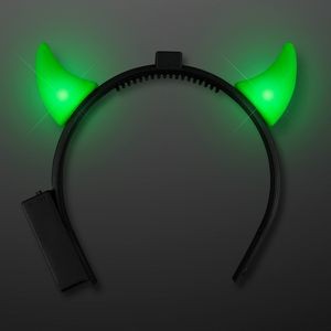 Light Up Green Devil Horns Headband - BLANK