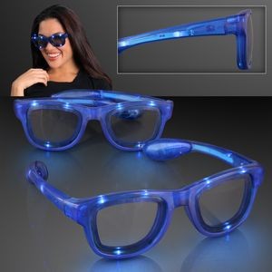 LED Flashing Cool Shade Blue Sunglasses - BLANK