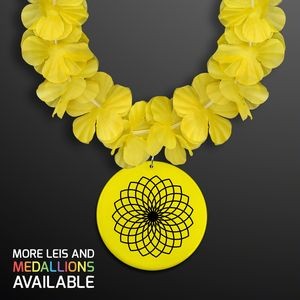 Yellow Flower Lei Necklace (Non-Light Up) - Domestic Imprint