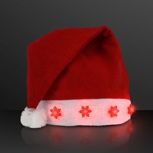 Light Up Santa Hat w/ Snowflakes - BLANK