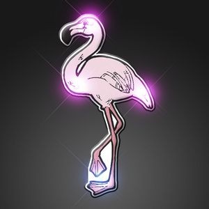 Flamingo Flashy Blinky Lights Pin - BLANK