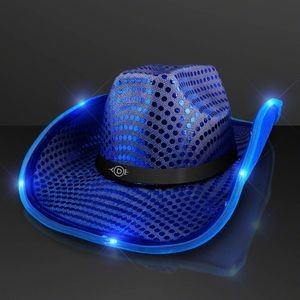Blue Cowboy Hat with Black Band - Domestic Print