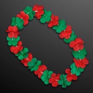 Green & Red Flowers Leis (Non-Light Up) - BLANK