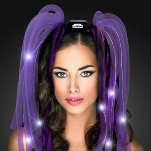 Custom Purple Light Up Hair Noodles Headband - Domestic Imprint