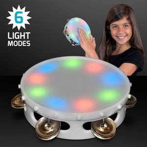 5" Light Up Round Tambourine Toy - BLANK