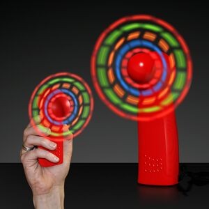 LED Red Promotional Mini Light Up Fan - BLANK