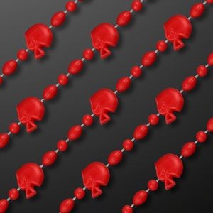Red Football Party Bead Necklaces - BLANK