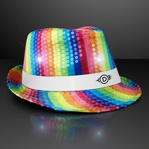 Custom Multicolor Fedora Hat w/ White Bands - Domestic Print