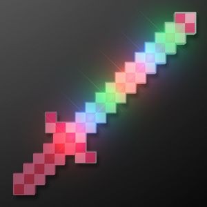 Light Up Pink 8-Bit Swords Pixel Toys - BLANK