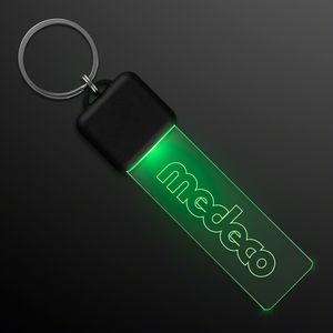 Laser Engraved - Green LED Keychain Light - Domestic Print
