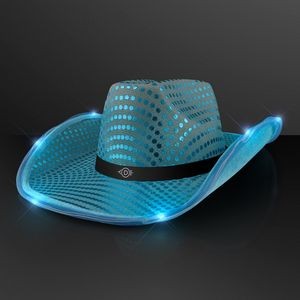 Turquoise Cowboy Hat with Black Band - Domestic Print