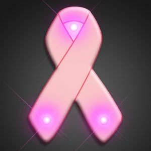 Pink Awareness Ribbon Blinking Pin - BLANK