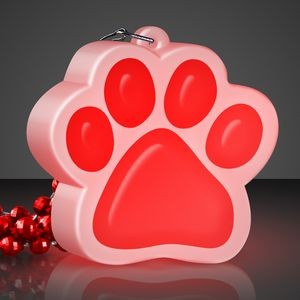 Light Up Red Paw Print Necklace - BLANK