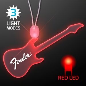 LED Acrylic Red Guitar Necklace - Domestic Print