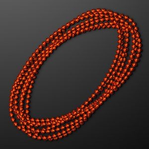 7mm Orange Mardi Gras Beads - BLANK