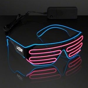 "Totally '80s" Blue & Pink EL Wire Glow Shades - BLANK