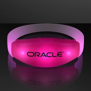 Imprinted Pink LED Steady Illumination Stretch Bracelet - Domestic Print