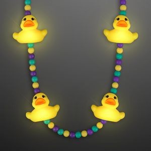 Light Up Rubber Ducky Beads Necklace - BLANK