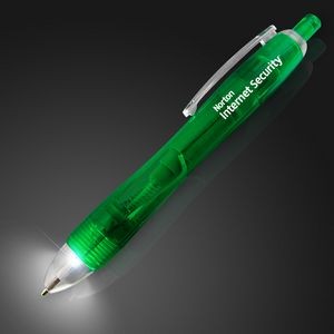 White LED Light Tip Green Pen