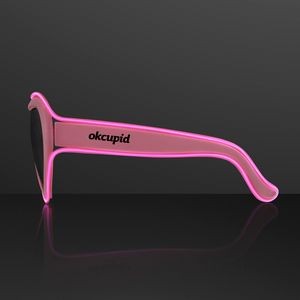 EL Wire Glowing Pink Heart Sunglasses - Domestic Print