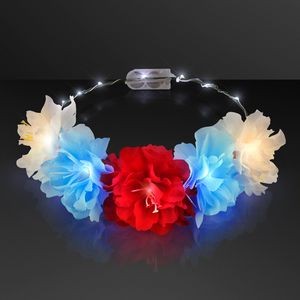 Red, White, Blue Light Up LED Flower Crown - BLANK