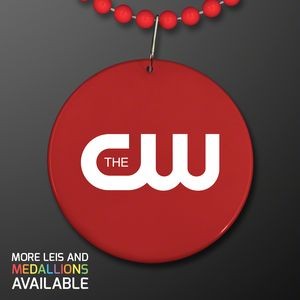 Red Medallion with Beaded Necklace (Non Light Up) - Domestic Print