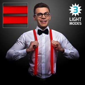 Light Up Red Suspenders with Red LEDs - BLANK