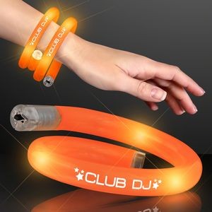 Light Up Orange Flash Tube Bracelets - Domestic Print