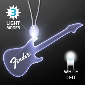 LED Acrylic White Guitar Necklace - Domestic Print