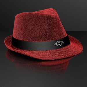Snazzy Red Fedora Hat with Black Band (NON-Light Up) - Domestic Print