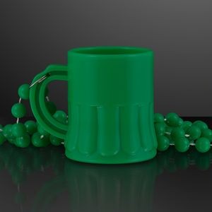 Green Mug Shot Glass on Bead Necklace (NON-Light Up) - BLANK