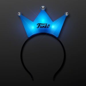 LED Blue Crown Tiara Headbands, Princess Party Favors - Domestic Imprint