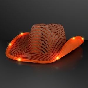 Shiny Orange Cowboy Hat with Light Brim - BLANK