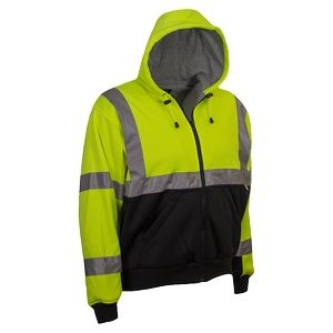 2-Tone Full Zip Hoodie with Thermal Liner -3M™ Scotchlite™ Reflective/Fluorescent Yellow-Green