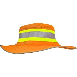 Hi-Vis Ranger Style Safety Hat-Fluorescent Red-Orange