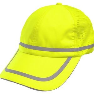 Hi-Vis Adjustable Safety Baseball Hat-Cotton Sweatband-Fluorescent Yellow-Green