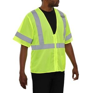 Hi-Vis Pocketed Zip Mesh Economy Safety Vest