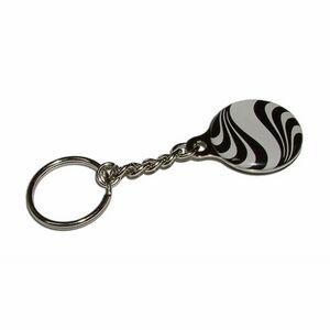 Key Chain / Tag - Custom Double Sided Imprint (1 1/8" with Metal Backer)