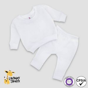Baby Sweatsuits White 100% Polyester Fleece- Laughing Giraffe®