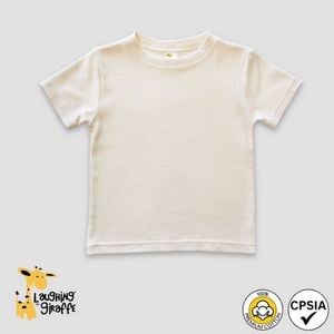 Baby Short Sleeve Crew Neck Tee Natural Premium 100% Cotton- Laughing Giraffe®