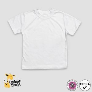 Toddler T-Shirts - Crew Neck - White - 100% Polyester - The Laughing Giraffe