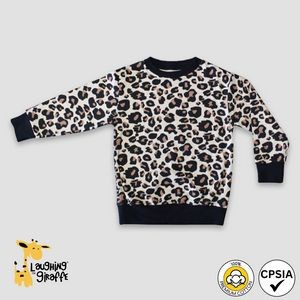 Baby Long Sleeve Pullover Leopard Print T Shirt 100% Cotton- Laughing Giraffe®