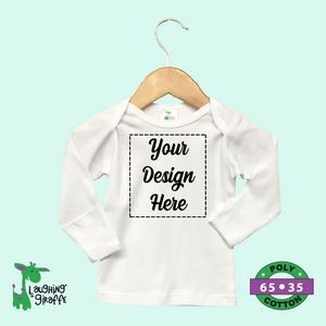 Baby Long Sleeve T-Shirts w/Foldover Mittens - White - 65% Poly / 35% Cotton - The Laughing Giraffe®